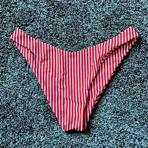 red and white bikini bottoms